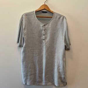 John Varvatos Light Gray Short Sleeve Henley